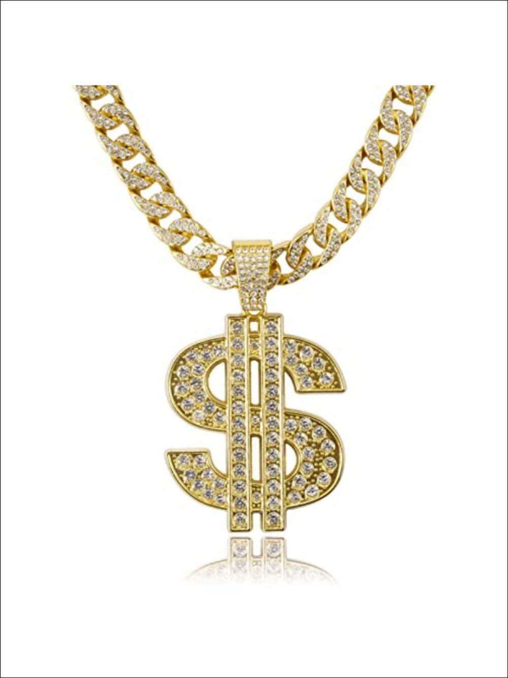 Mens Cuban Link Chain Necklace Gold Silver Plated Diamond Bling Hip Hop Jewelry
